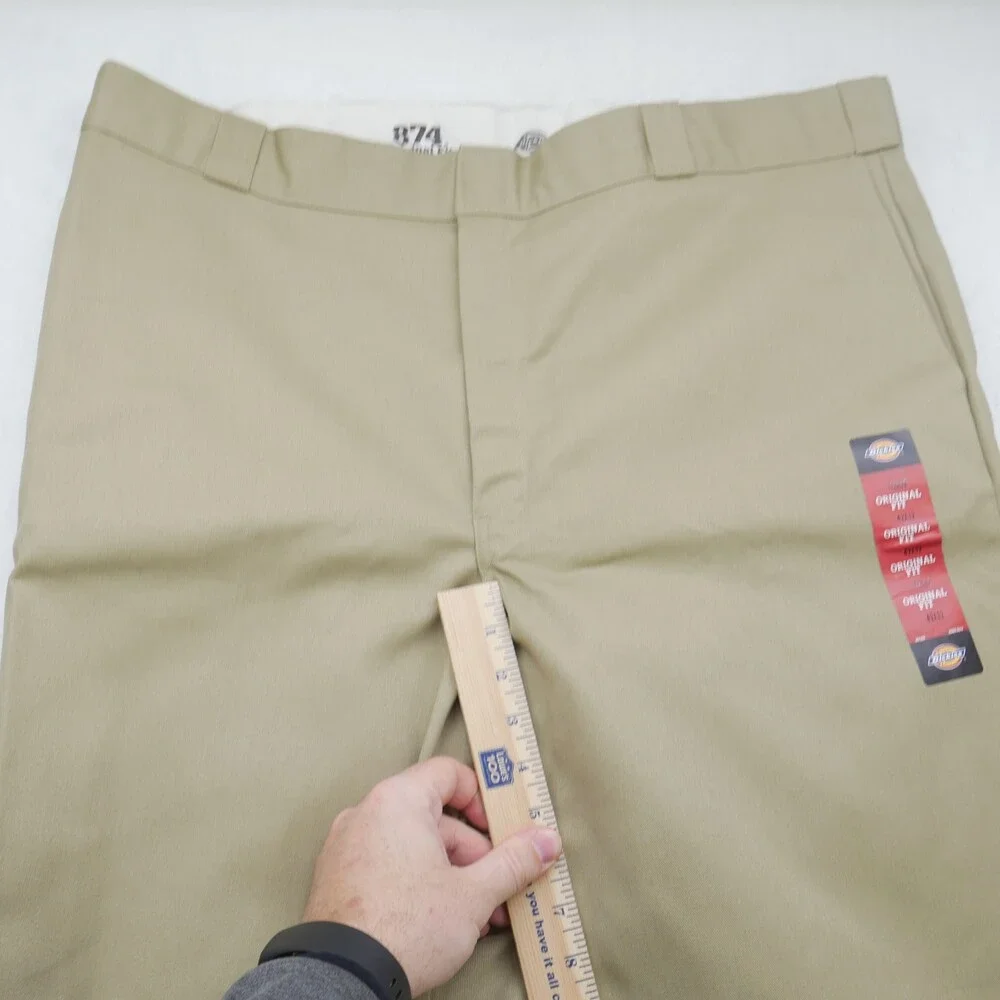 Dickies 874 Work Pants Mens 42x32 Beige Original Fit Wrinkle Resistant Twill